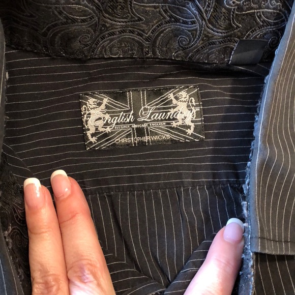 Men’s English Laundry Button Up Black 17 36/37 L - Picture 4 of 7
